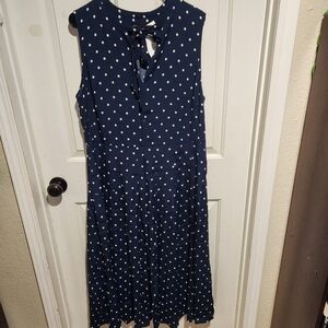 John Lewis Sophia Spotty Print Pleated Dress (UK 16 / US 12)
